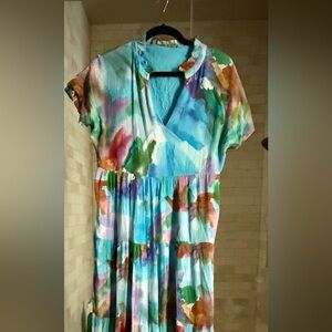Marie Oliver Watercolor Farah Dress Watercolor/Medium: NWOT